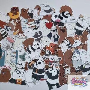 Pack 50 Stickers Panda Kawaii – Papel Fotográfico Brillante