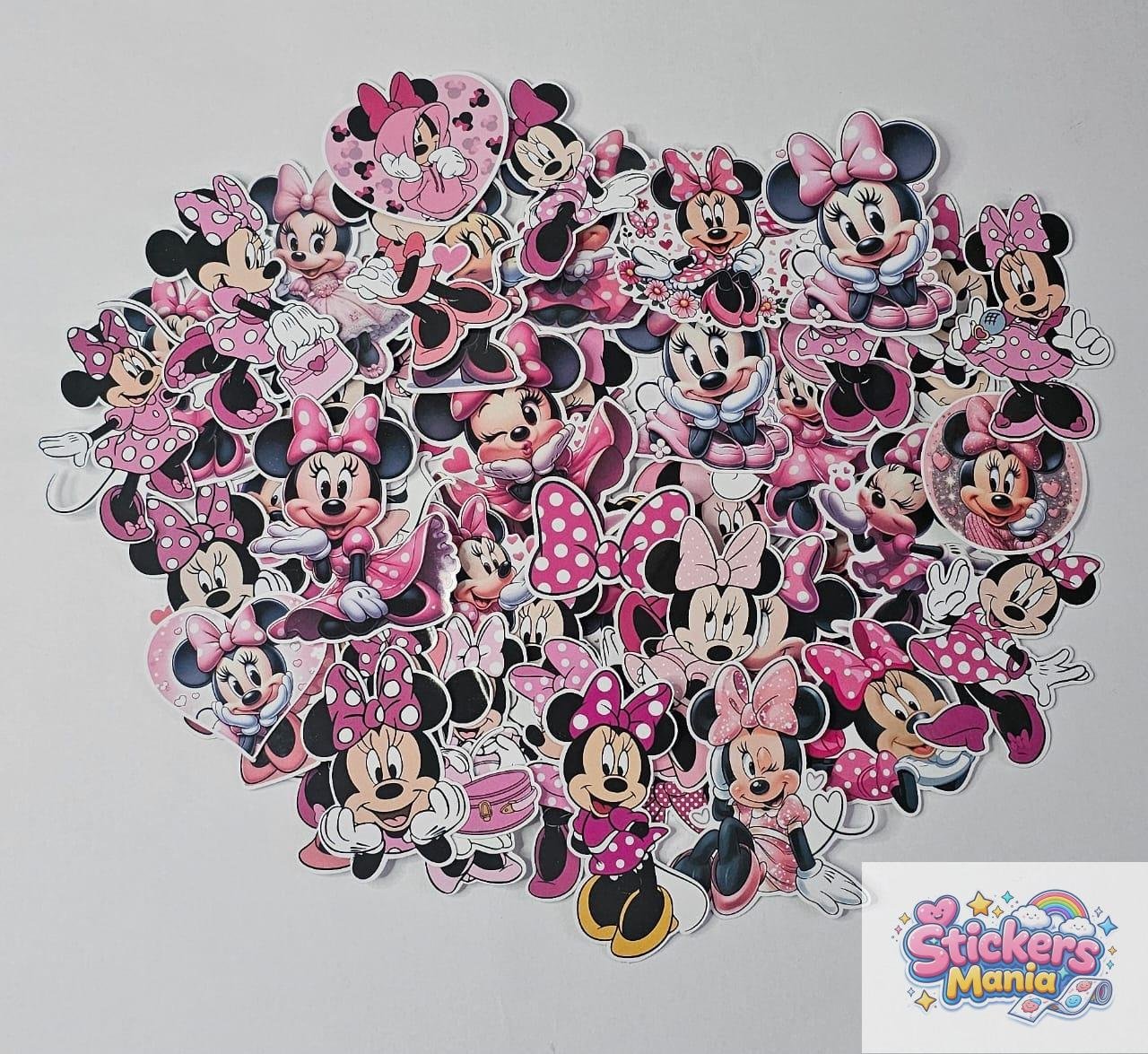 Pack 50 Stickers Minnie – Papel Fotográfico Brillante